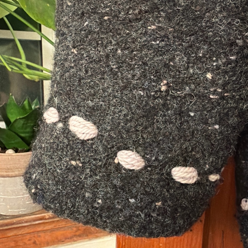 Everlane Speckled Oversized Woolblend DIY Boucle-Crewneck Gray & Ivory Sweater L - Picture 6 of 16